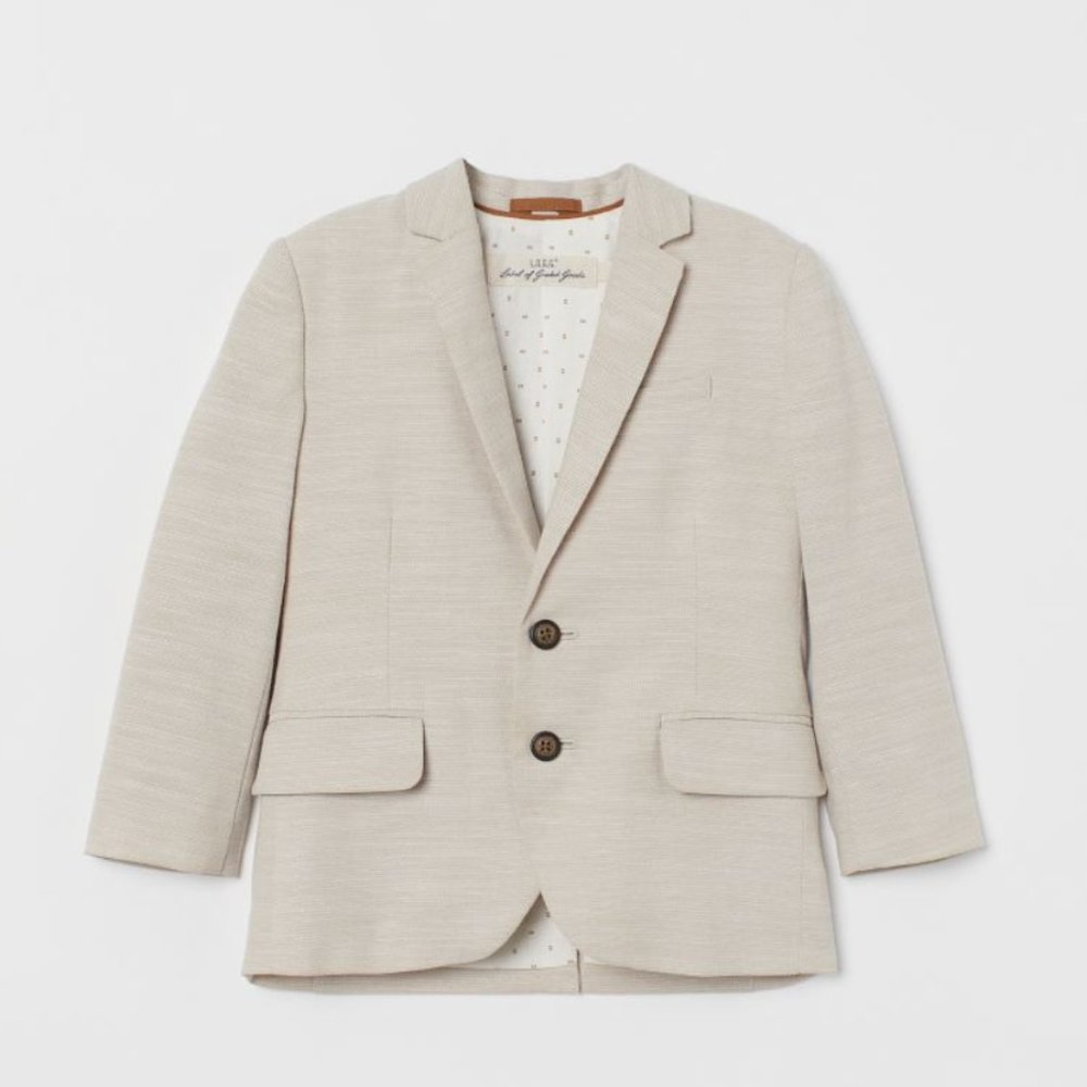 H&M Boys Classic Blazer Cream Khaki Size 2T (1 1/2 - 2Y) & 3T (2-3Y)